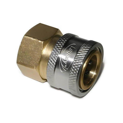 1/4" Brass Female Quick Disconnect Coupler w/ Female Pipe Threads (FNPT) Thumbnail