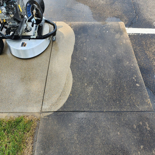 Concrete Sidewalk Before & After Using the PressureMower™ Mobile Concrete Surface Cleaner  Thumbnail