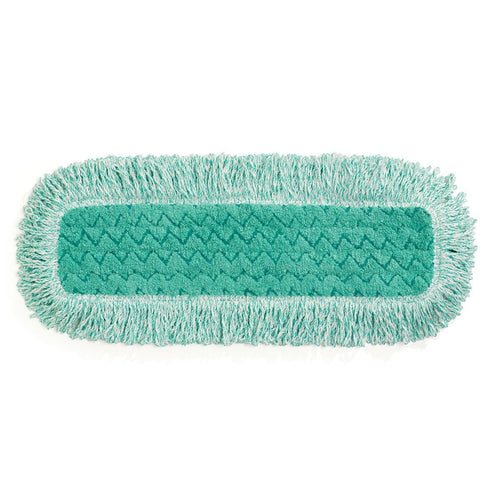 Rubbermaid Commercial Products HYGEN 18" Microfiber Dust Pad with Fringe, Green Thumbnail