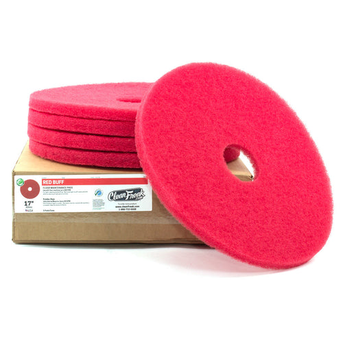 17 inch Red Floor Buffing & Scrubbing Pads - Case of 5 Thumbnail