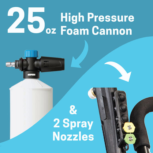 AR Blue Clean 3000 PSI Electric Pressure Washer - Foam Cannon and Spray Nozzles Thumbnail