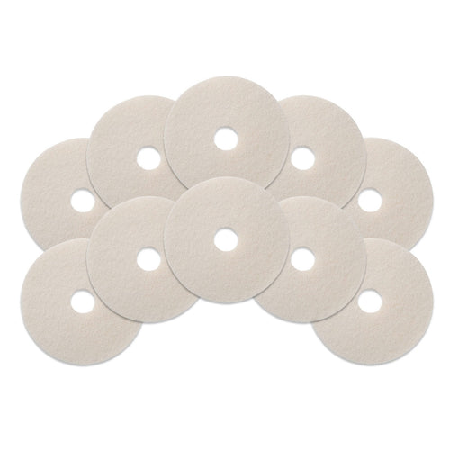 6.5 inch White Baseboard & Floor Buffing Pads - Case of 10 Thumbnail