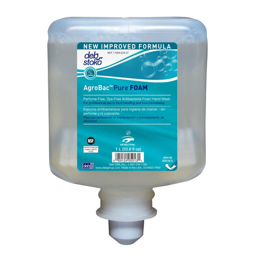 Deb® AgroBac™ Pure FOAM Antibacterial Hand Soap - 1 Liter Cartridges Thumbnail