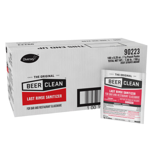 Beer Clean® Last Rinse Glass Sanitizer (1/4 oz Packets) Case of 100