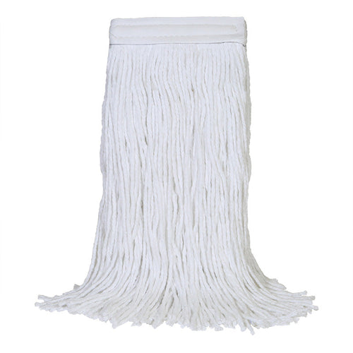 MaxiRayon™ Rayon & Synthetic Blend White Choice Wet Mop w/ 1.25" Narrow Band (Size: Medium | #20) - Cut End Thumbnail