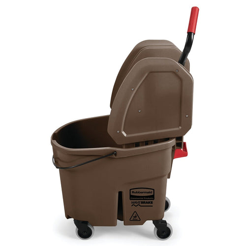 Side View of Rubbermaid® Brown Down Press Mop Bucket - #FG757788BRN Thumbnail