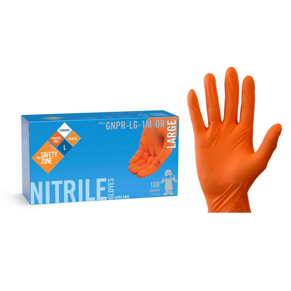 Safety Zone® Orange Food Prep 4.0 Mil Powder-Free Nitrile Gloves (S ...