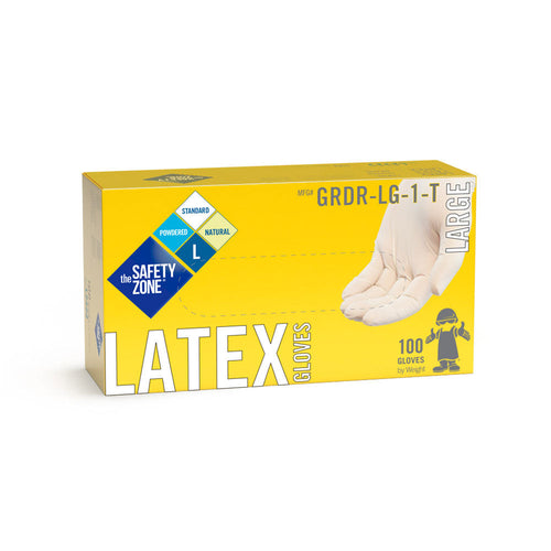 Box of Safety Zone® White Disposable 5.0 Mil Powdered Latex Gloves Thumbnail