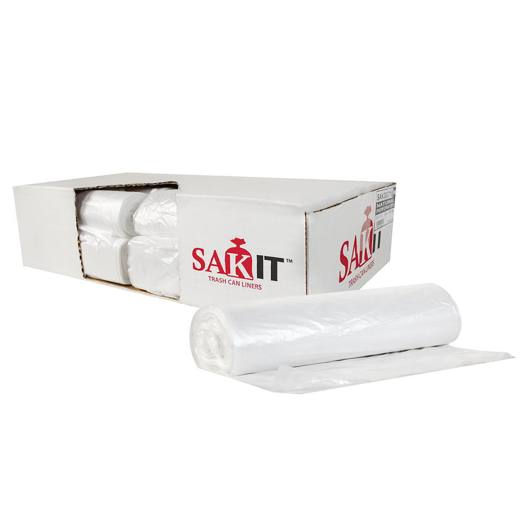 Sak-It™ 15 Gallon Black Low Density Coreless Trash Can Bags (24 x 32