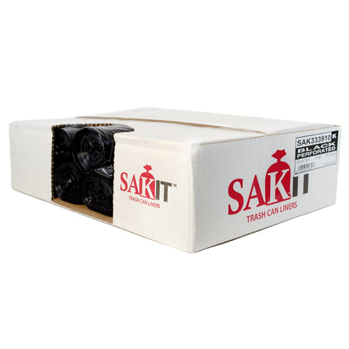 Sak-It™ 33 Gallon Black Low Density Coreless Trash Can Bags (33" x 39" | 1.0 Mil) - Case of 150 Thumbnail