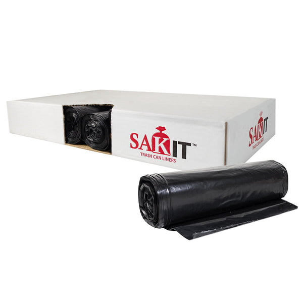 Sak-It™ 20 - 30 Gallon Black Low Density Coreless Trash Can Bags