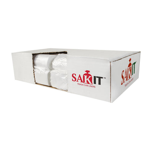 Sak-It™ 60 Gallon Clear High Density Coreless Trash Can Liners (38" x 60" | 17 Microns) - Case of 200 Thumbnail