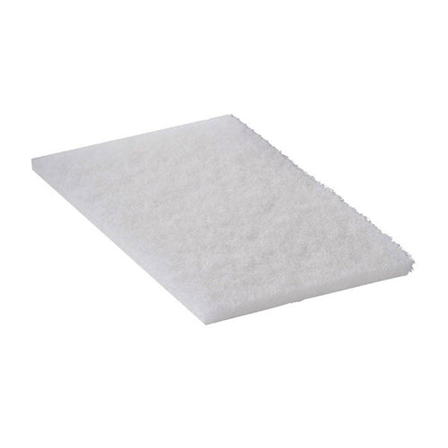 6" x 9" White Light Duty Handheld Scrubbing Pads (#510110) - Case of 60 Thumbnail