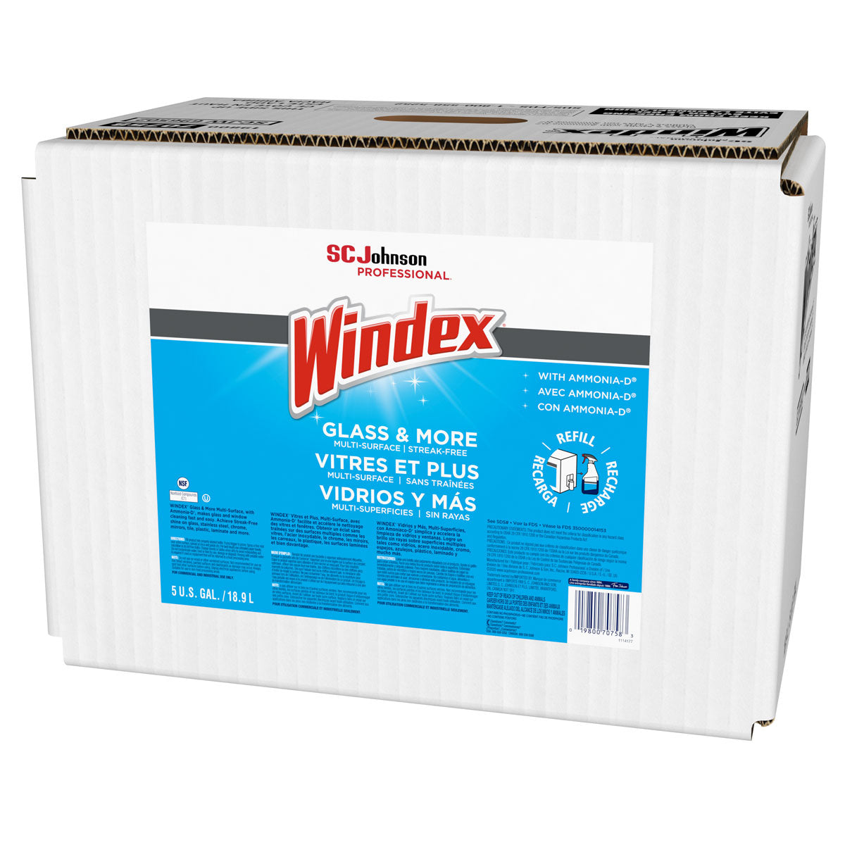 Windex® Glass Cleaner with Ammonia-D® (#90122) - 5 Gallon Bag-in-Box  Dispenser —